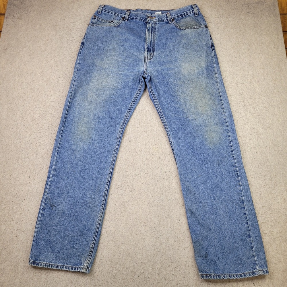 Vintage Batwing Levis 505 Regular Straight Leg Jeans Mens 38x32 Grunge Skater 02